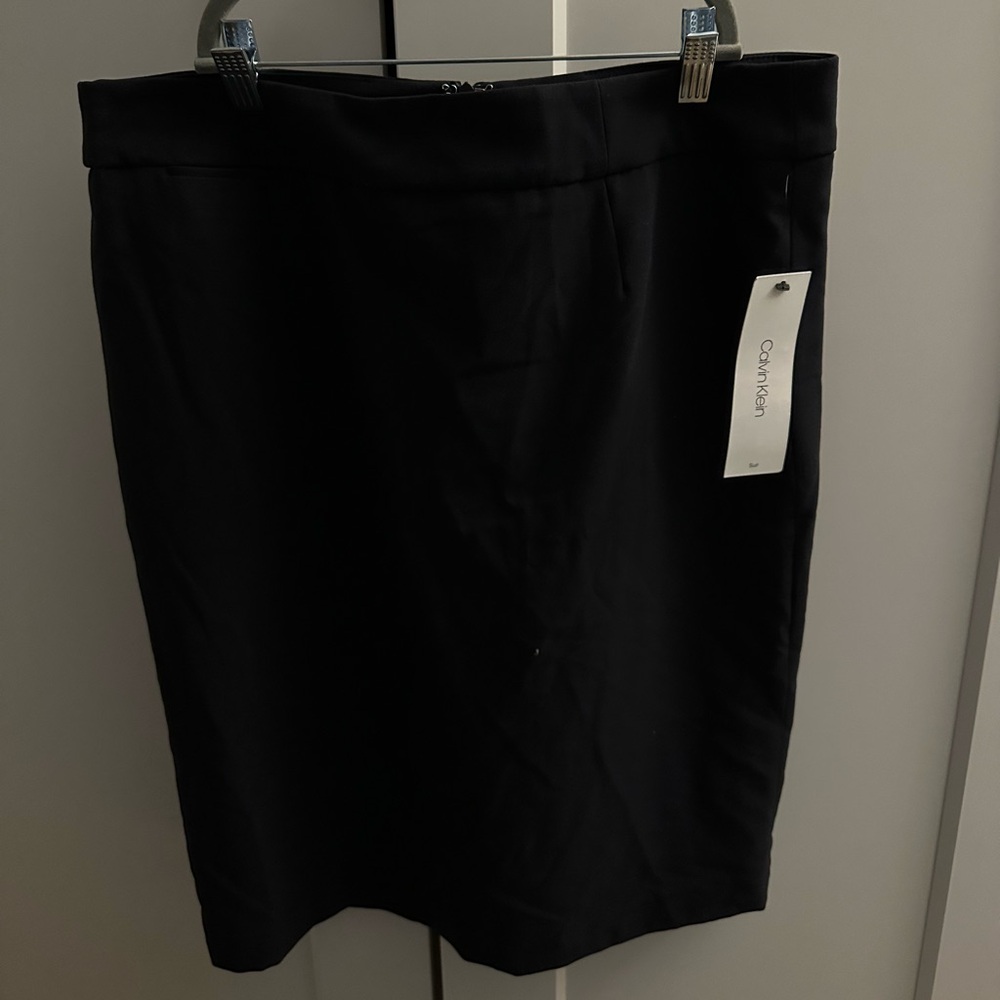 Calvin Klein Pencil Classic Work Office Navy Blue Skirt